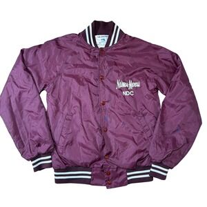 Neiman Marcus US Jacket Varsity Windbreaker Mens Small Maroon 1980s Nylon USA